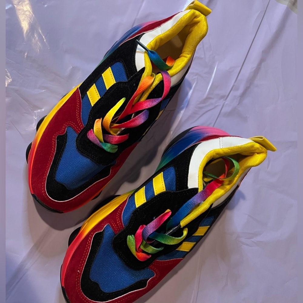 Fashion OK, looks like adidas ,Multicolor Women's Sneakers - Red, Blue, Yellow